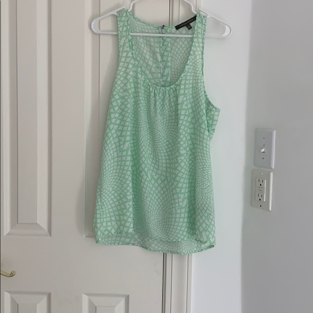 Lime green and White racerback tank
